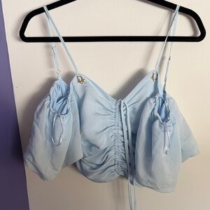 Dior Sky Blue Ruched Blouse
